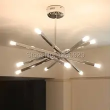 12 ламповых держателей современный хромированный стержень звезда подвесной светильник потолочная подвесная люстра PLL-226