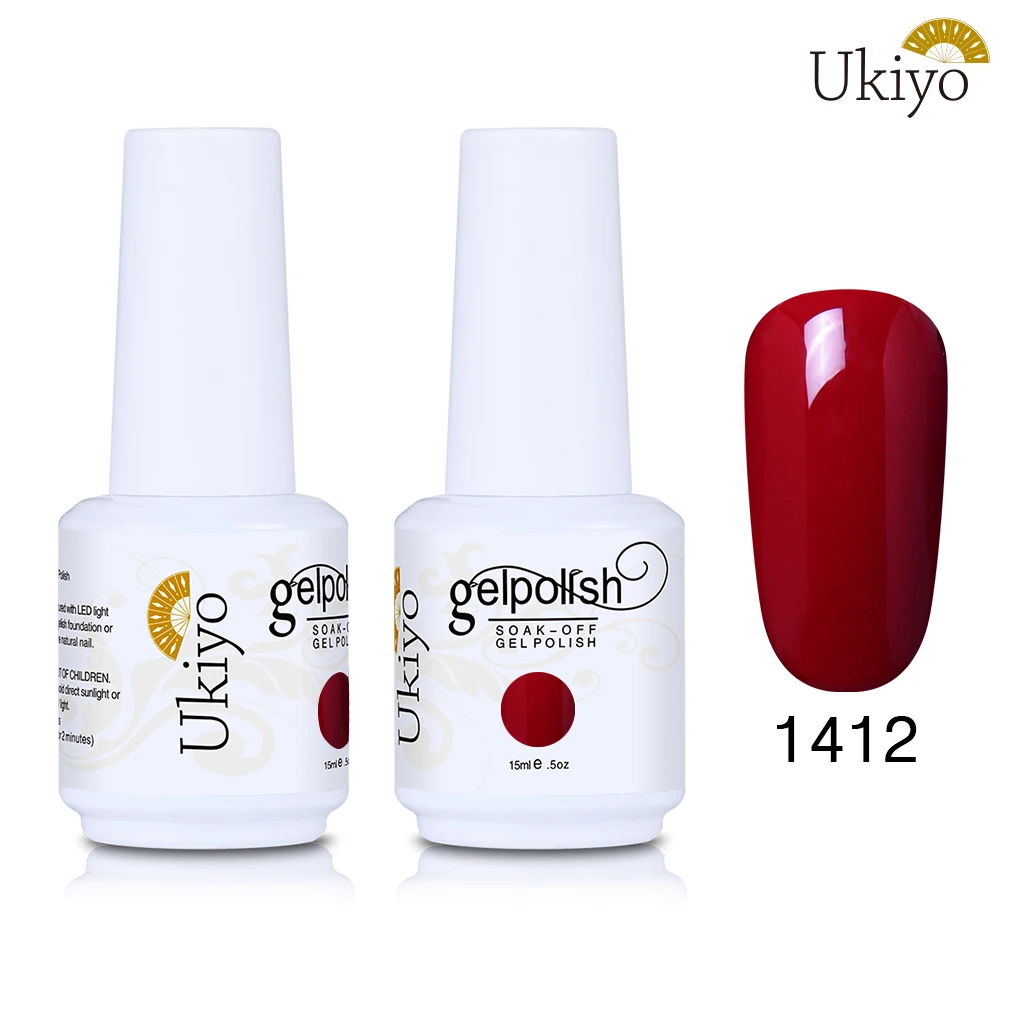 Ukiyo 15 мл Лак для ногтей 170 великолепный цвет Гель-лак для ногтей Vernis полуперманентное верхнее покрытие Базовое покрытие гель-лаки для ногтей Гель-лак - Цвет: 1412