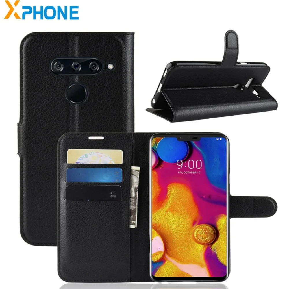 Чехол книжка из искусственной кожи для LG V40 ThinQ|Бамперы| |