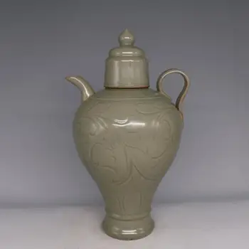 

Antique SongDynasty porcelain pot,Yue kiln carved bottle,Hand-painted crafts,Decoration,Collection&Adornment,Free shipping