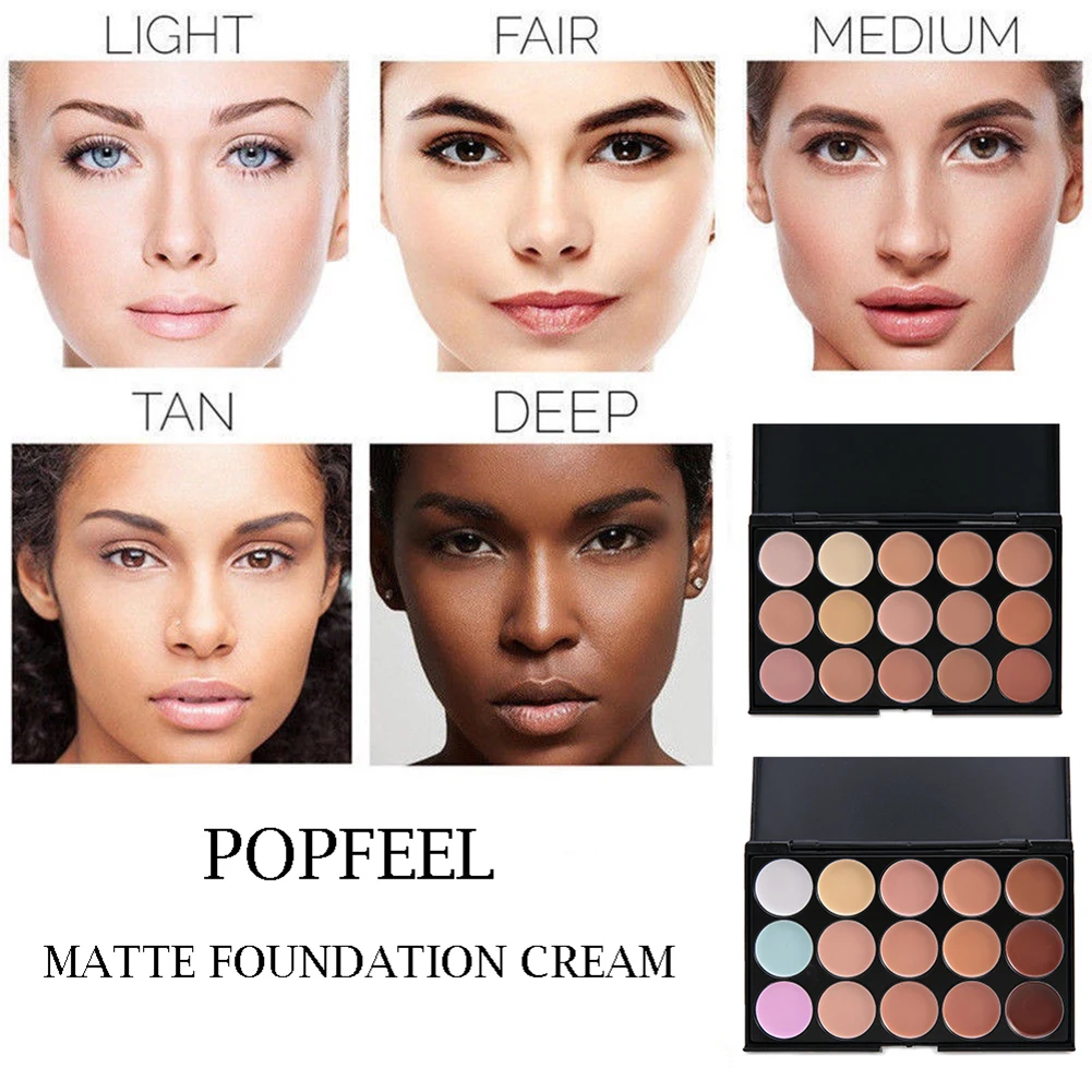 

Pro Makeup Concealer Powder Palette 15 Color Contour Face Make Up Pores Highlighter Facial Foundation Skin Eco-friendly TSLM2