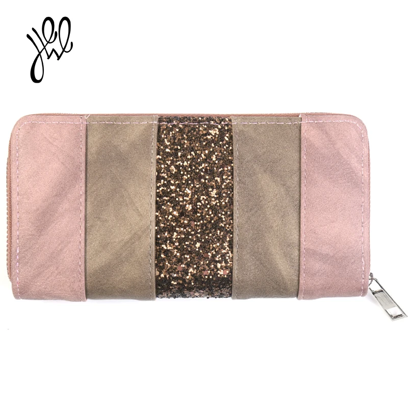 2017 New Arrival Women Wallets Fur Casual Purses Women Long PU Leather Luxury Brand Wallets Vintage