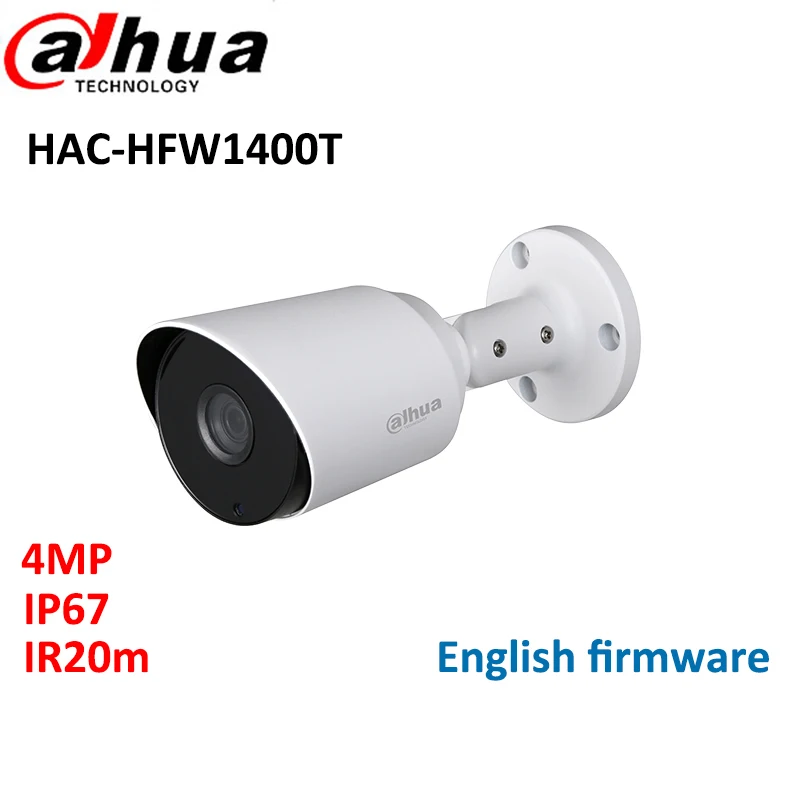 Dahua 4mp HDCVI ИК Пуля Камера hac-hfw1400t ir20m Смарт IP67 CCTV Мини Max 30fps @ HD и выход SD