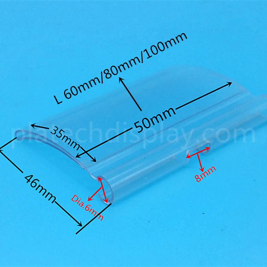 Радиан тип прозрачный ПВХ Пластик ценник знак этикетка Дисплей Держатель утолщение для супермаркета или магазина полки крюк стойки 100 шт
