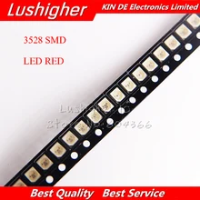 100 шт Красный 3528 1210 SMD СВЕТОДИОДНЫЙ диоды для подавления переходных скачков напряжения светильник