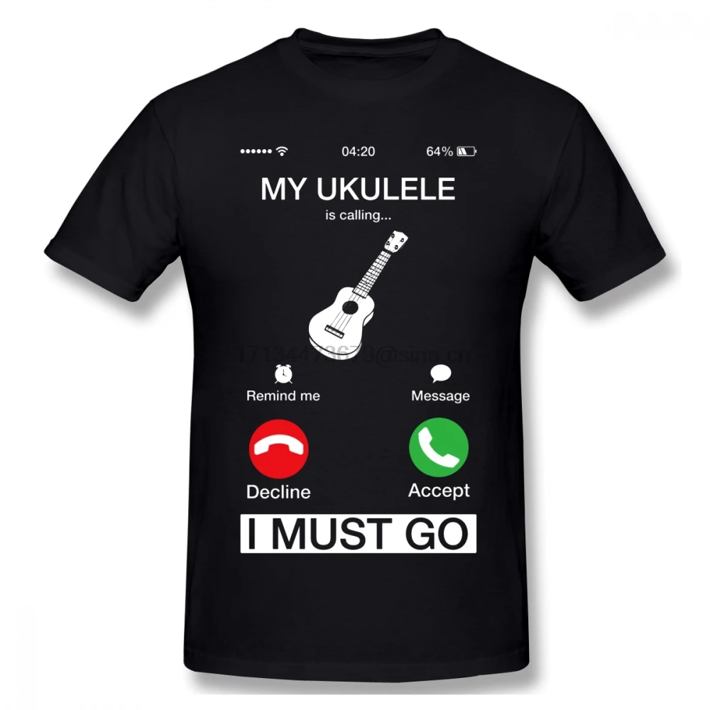 Мужская футболка с надписью My Ukulele Is call I Must Go |