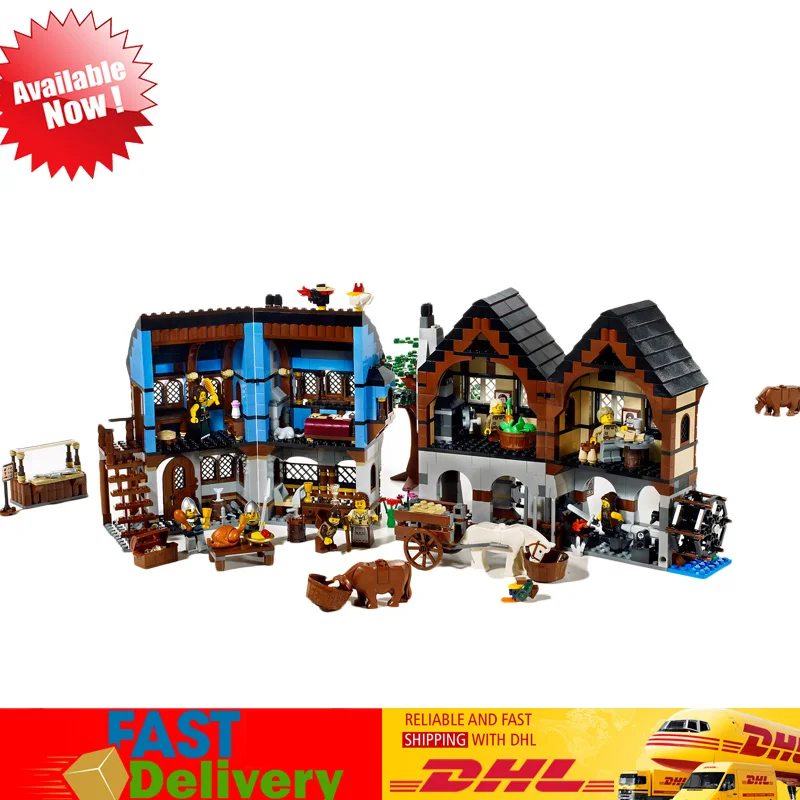 

Lepin 16011 1601Pcs The Medieval Market Village Castle Set Building Blocks Bricks Educational Toy Compatible LegoINGlys 10193