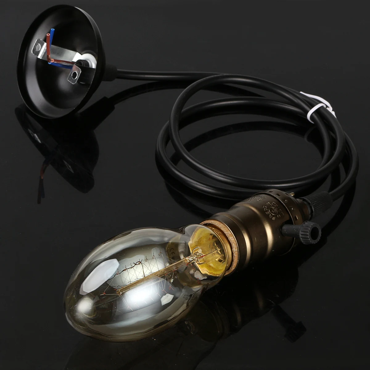 Винтажный светодиодный светильник в стиле ретро, лампа накаливания в промышленном стиле+ E27 ретро лампа Эдисона с винтовым цоколем
