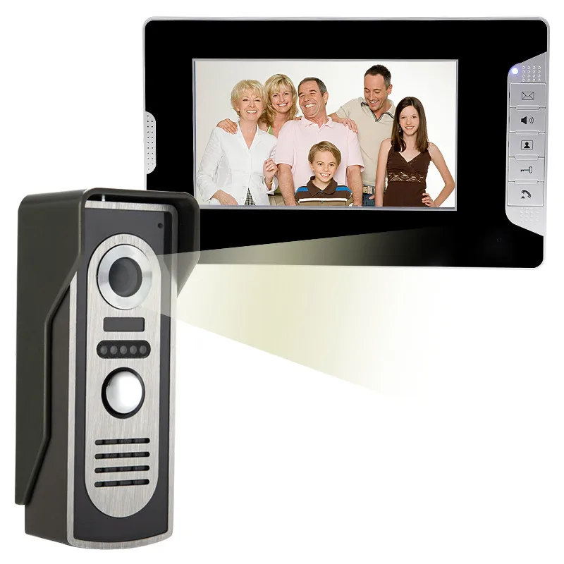 

7 inch TFT Color Video Door Intercom Doorphone Monitor+IR Night Vision Camera Doorbell Kit for Home/Villa