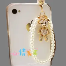 Модный стиль мультфильм жемчужная цепь медведь 3,5 мм телефон Пылезащитная заглушка для Iphone для xiaomi для Htc
