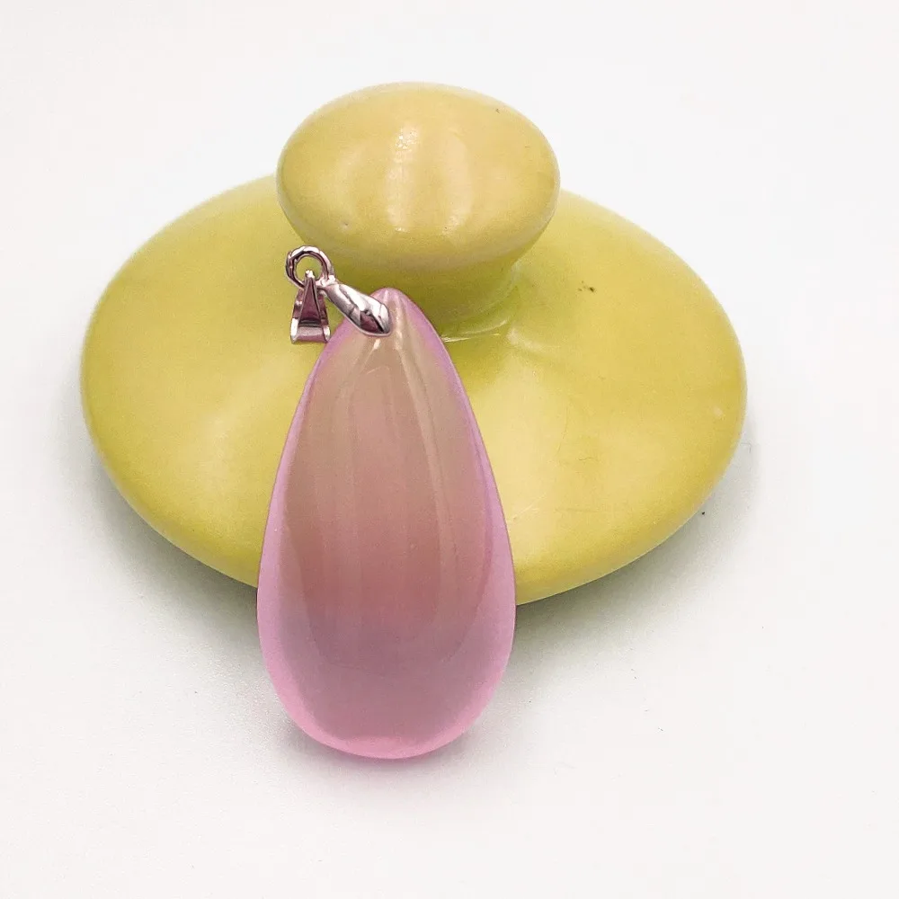 

Genuine 100% Natural Pink Rose Quartz Women Mozambique Pendant 38x23x11mm Jewelry Healing Stone Beads Crystal Drop Shipping