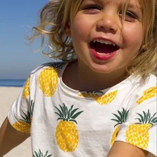 2016 Infant Baby Girls Pineapple T-shirts Kids Girl Fashion Jumper Tops Toddler Summer Cotton Shirts Babies Clothes
