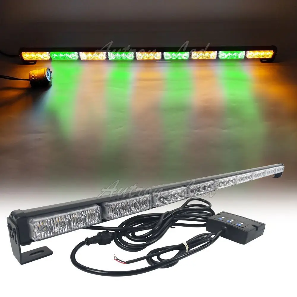 

38" 36W LED Amber Green Traffic Adviser Directional Arrow Signal Strobe Lightbar