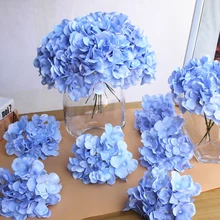 10 unids/lote flores decorativas coloridas cabeza de seda Artificial Hortensia DIY fiesta en Casa Arco de la boda fondo de pared flores decorativas