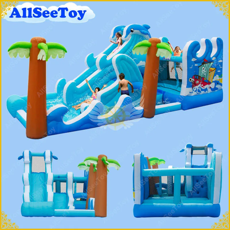 

Family Use Inflatable Bouncy Calstle Combo Water Slide Pool,Inflatable Bouncer for Kids,Jumping Castle with Air Blower