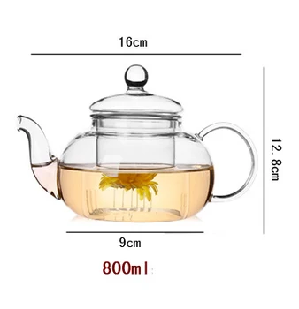 Flower Tea Cup Glass Teapot