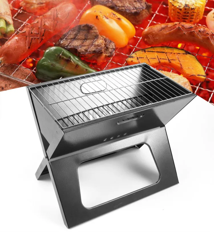 

The new portable folding barbecue grill BBQ artifact camping stainless steel grill outdoor tools