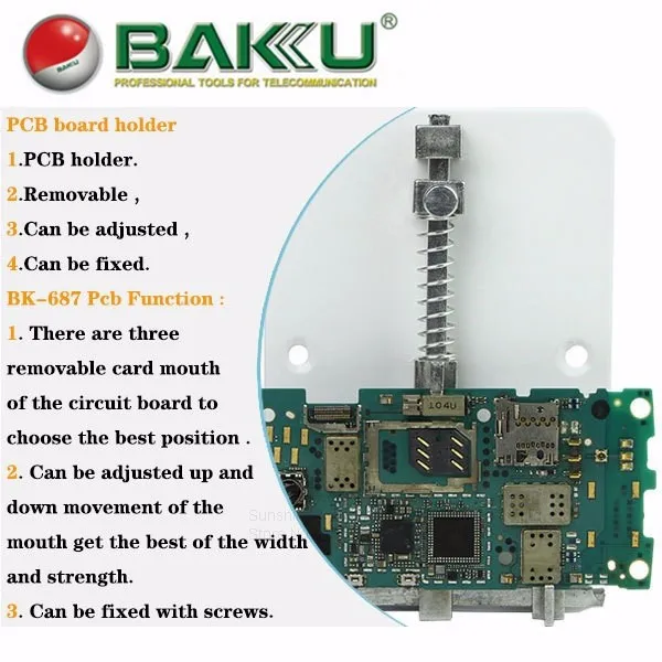 Регулируемая материнская плата PCB держатель, BAKU превосходное качество, для любой основной платы мобильного телефона