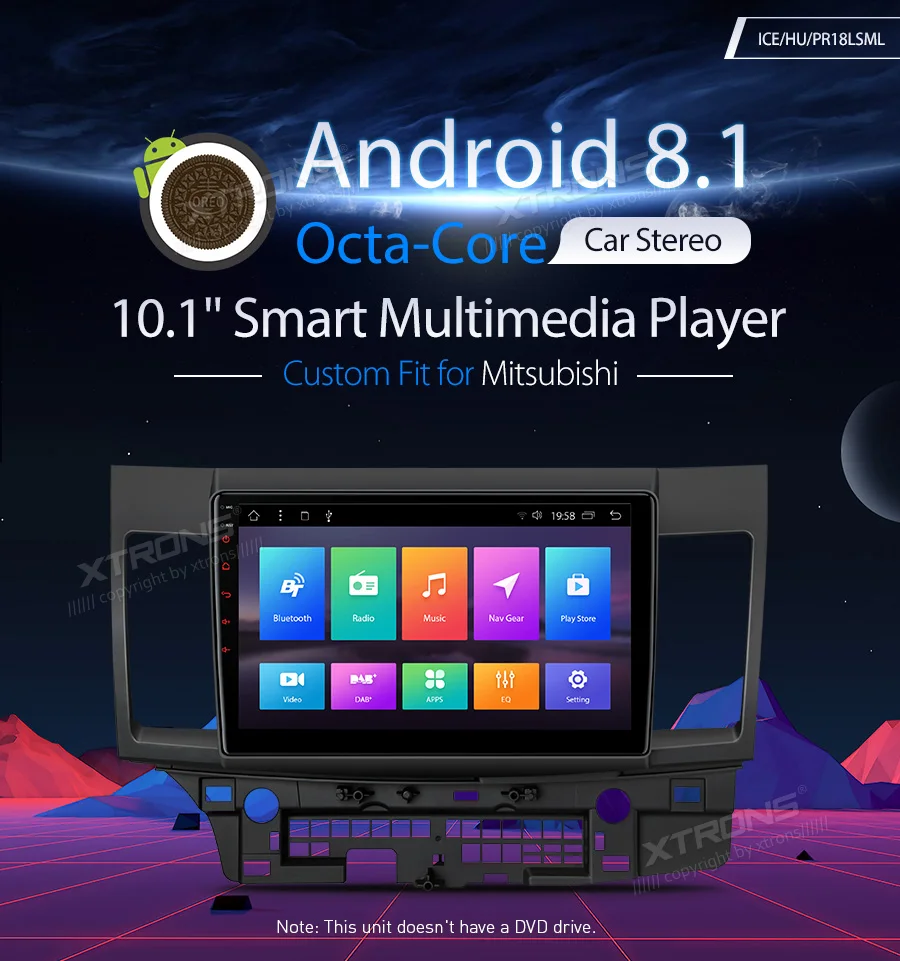 Clearance 10.1" Android 8.1 Oreo OS Car Multimedia GPS Radio for Mitsubishi Lancer 2007-2017 & Mitsubishi Lancer Evolution 2007-2017 1