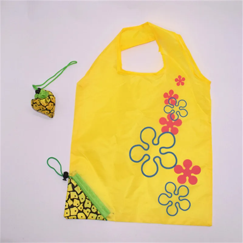 Милая сумка для хранения фруктов, складные сумки многоразового использования для покупок, складная нейлоновая сумка для продуктов, Большая вместительная домашняя Эко сумка-тоут, 1 шт - Цвет: pineapple