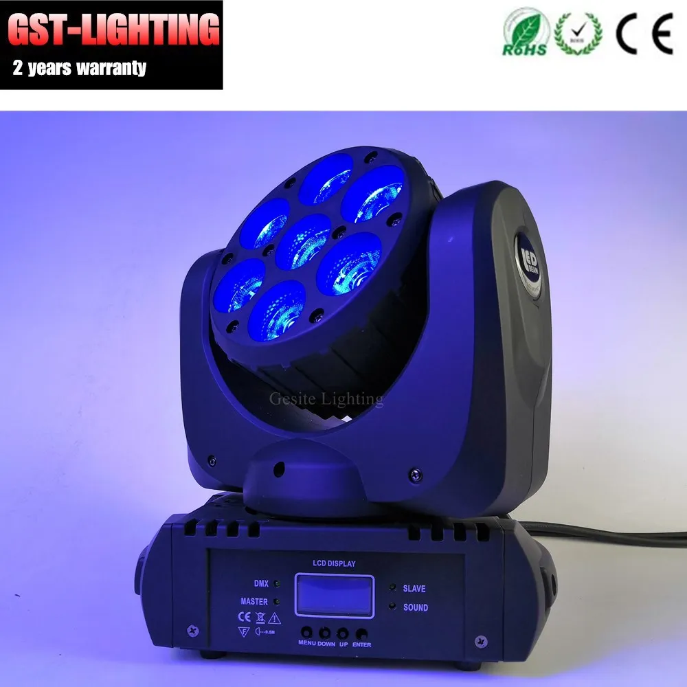 4 шт./лот 7x12 Вт RGBW Луч Мини Moving Head Light 7 шт. Quad Цвет светодио дный стирка DJ