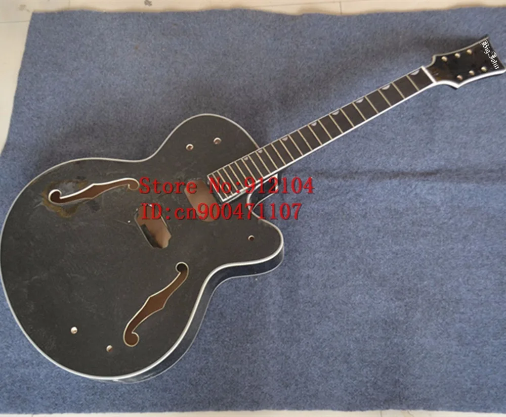

free shipping new semi-finished F hole electric guitar without hardware F-3047