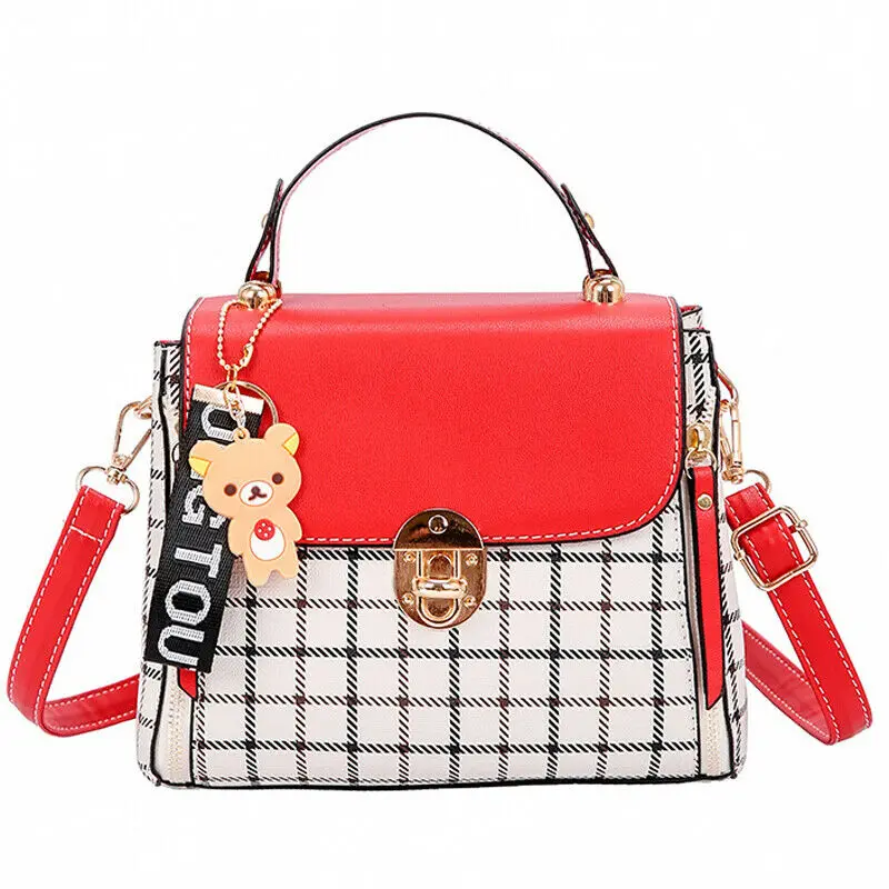 

Fashion women's check shoulder bag PU leather trend Messenger bag portable casual handbag