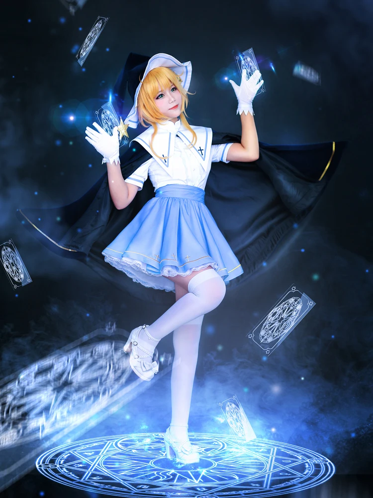 Костюм сакуры Cardcaptor Сакура КИНОМОТО Daidouji Tomoyo магические звезды платье Косплей