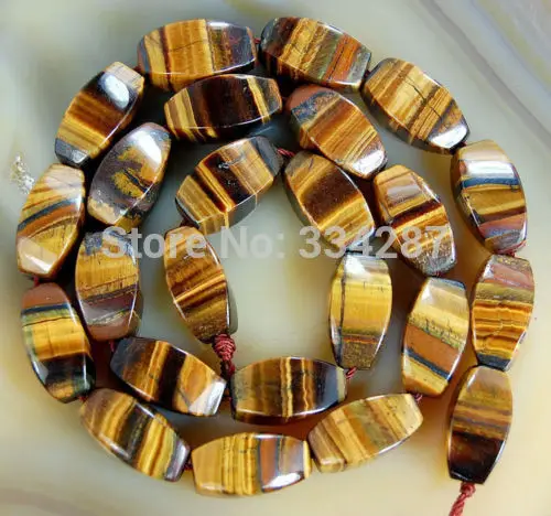 

FREE SHIPPING>>>@@ 8x16mm Natural Yellow Tiger Eye Barrel Beads 15inch