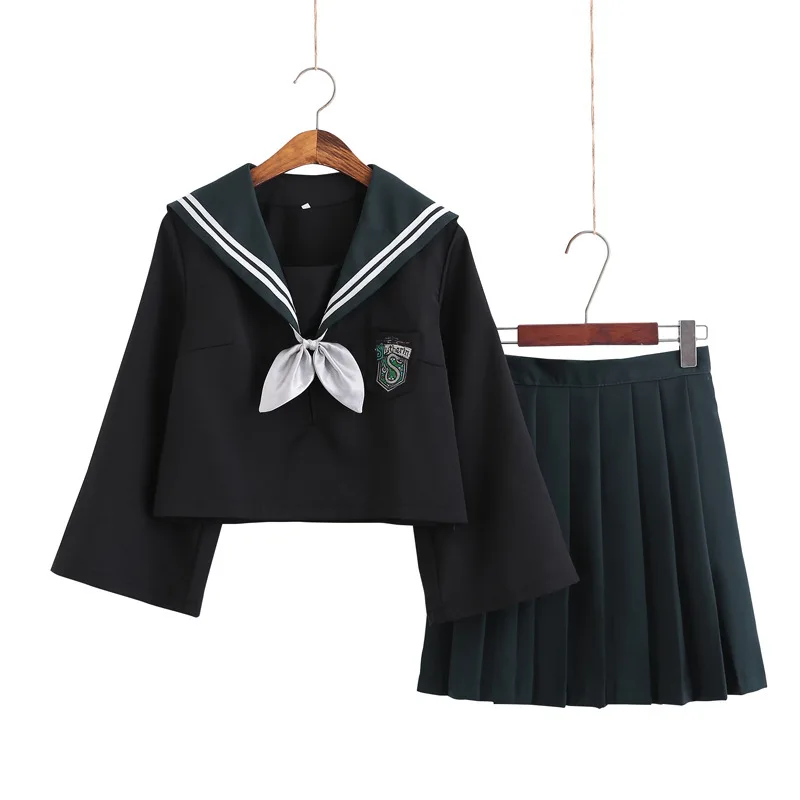2Pcs Women Girls Bowknot Sailor Suit School Uniform Cosplay Costume Fancy Dress