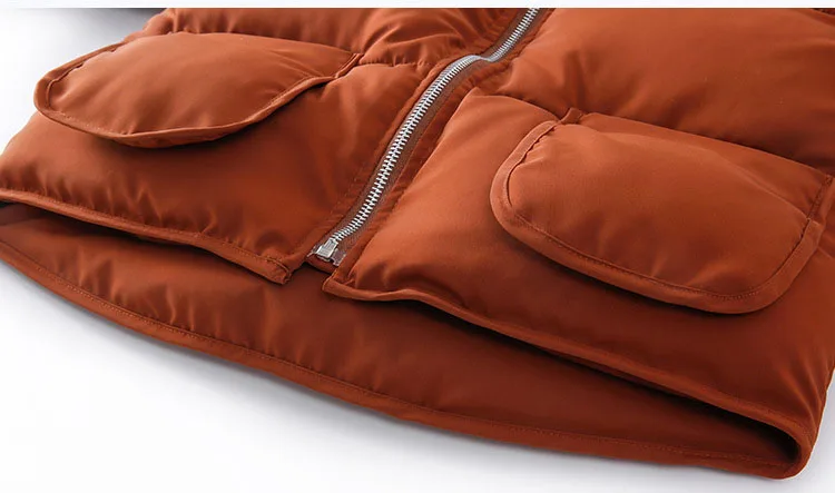 Children's Parkas Solid V-neck Zipper Cotton Jacket For Big Girls Winter Coat Kids Warm Thick Tops Baby Girl Padded Outerwears (12)
