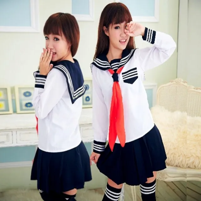 JK японская школьная униформа моряка модная класса матрос школьная форма для Косплэй костюм для девочек 3 шт./компл