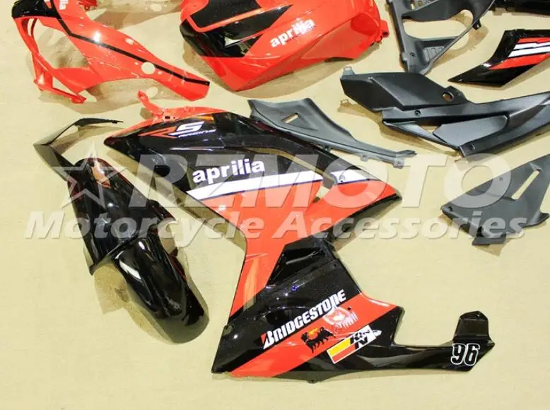 Литья под давлением ABS Полный комплект обтекателя подходит для Aprilia RS125 06 07 08 09 10 11 RS 125 2006 2007 2011 красного и черного цвета