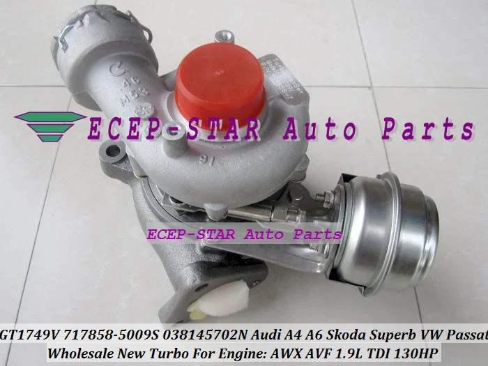 GT1749V 717858-5008S 717858-5009S 038145702N for AUDI A4 A6 SKODA Superb VW PASSAT TDI 1.9L 130HP AWX AVF turbocharger 