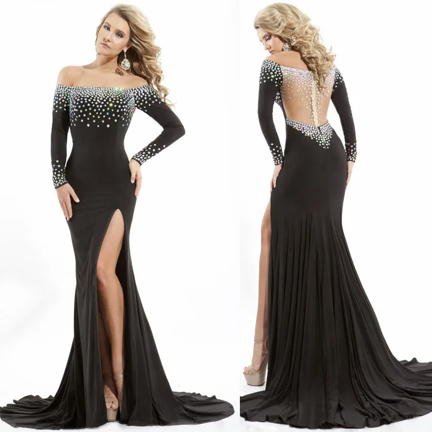 black sparkly evening gown