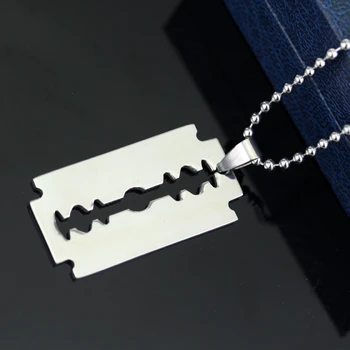 

Creative Jewelry Barber Shop Hairdresser Tools Razor Necklace Beard Blade Hiphop Pendants Necklaces