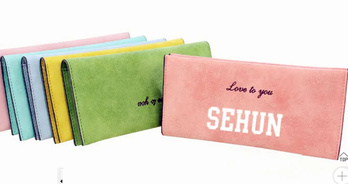 

[MYKPOP]EXO Wallet SEHUN LUHAN Nubuck Wallet KPOP Fans Collection 4 Colors For Choices SA18050713