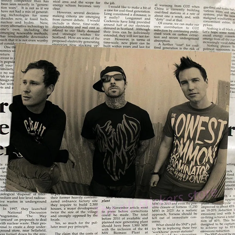 Blink 182, винтажная Ретро рок-группа, музыкальная гитара, матовая крафт-бумага, античный плакат, настенная наклейка, домашний декор/6009 - Цвет: 4