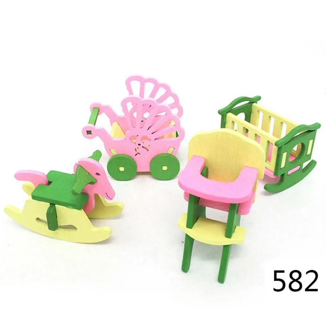 الأطفال دمية محاكاة الأثاث لعب الحمام غرفة متعددة النوم مطبخ أكثر من 3 سنة مجموعة