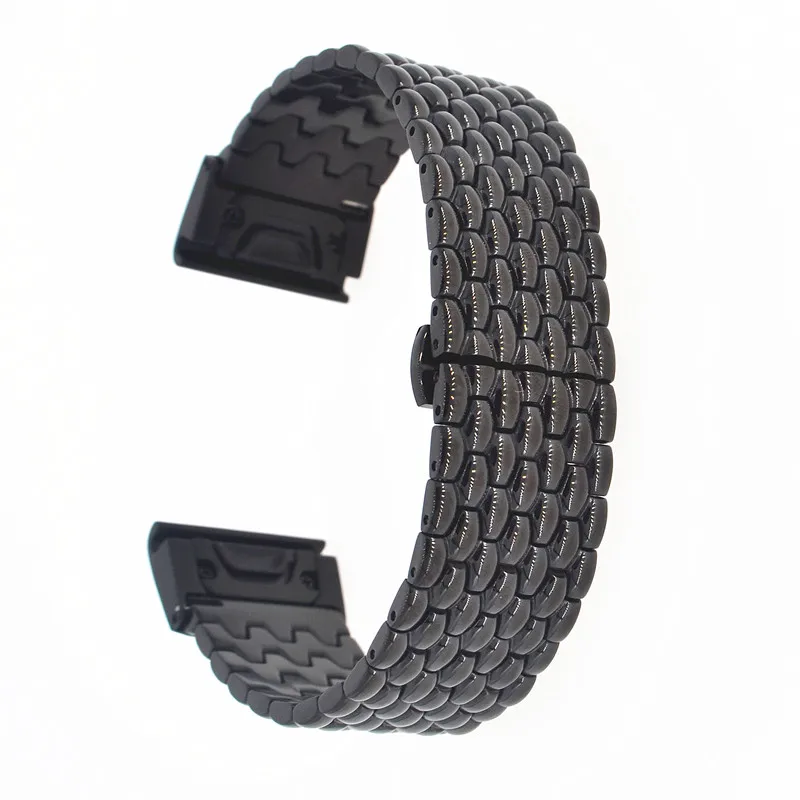 

26mm Dragon grain Stainless Steel Watch Band Replacement Watch Band Belt for Garmin Fenix 5X/3/3 HR/ D2 Charlie/ Descent Mk1