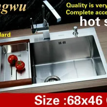 Квартира кухня ручная раковина одинарная мойка vogue высокого качества пищевой 304 нержавеющая сталь Горячая 68x46 см