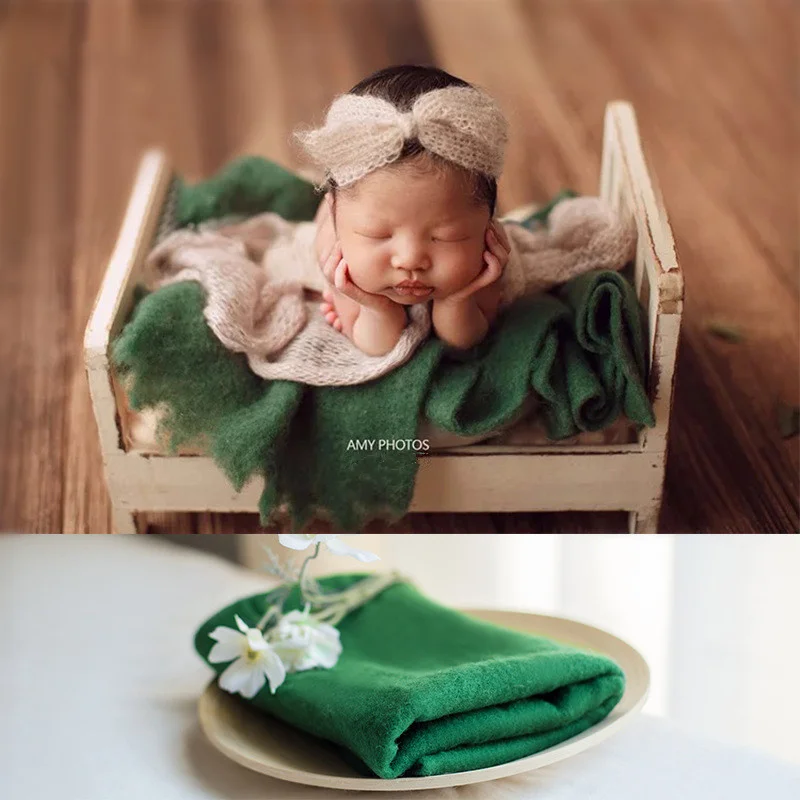 50x100 см одеяла для новорожденных для фотографии тонкая чистая шерсть войлочное одеяло Обёрточная бумага Studio детские фото фоновые реквизиты Flokati новорожденных - Цвет: Green