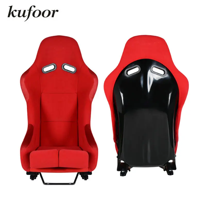 2017 Hot Selling Fiberglass Bucket Red Velvet Fabric Auto Racing Seats