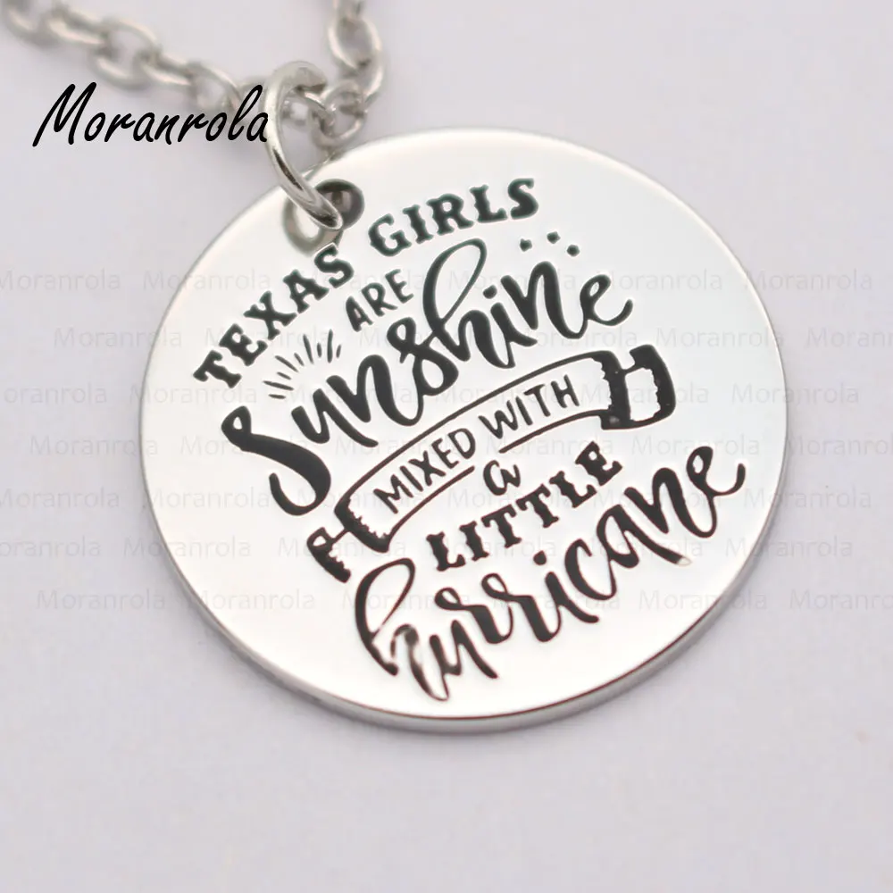 Новинка колье и брелок из меди с изображением &quotTexas Girls Are Sunshine Mix with a little Hurricane&quot
