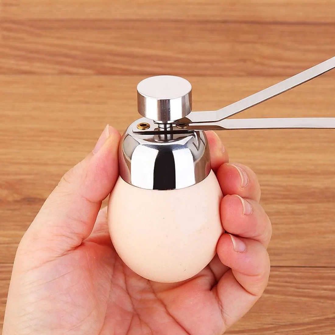 1pc Raw Egg Cracker Separator Kitchen Gadgets Stainless Steel Boiled