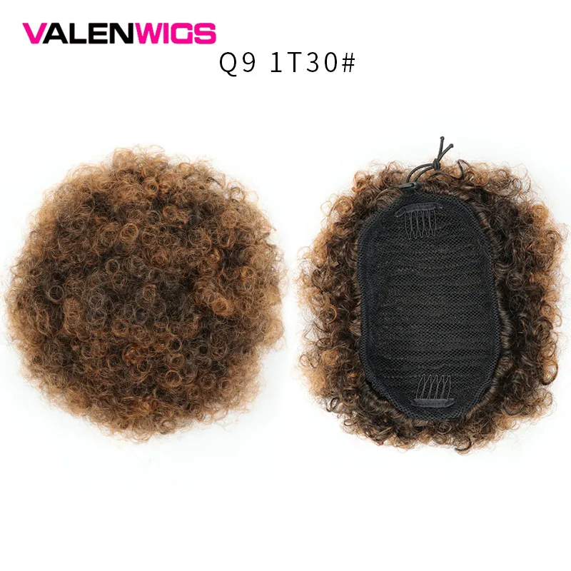 Парики из Валенсии афро пышные короткие кудрявые вьющиеся шиньоны волосы пучок