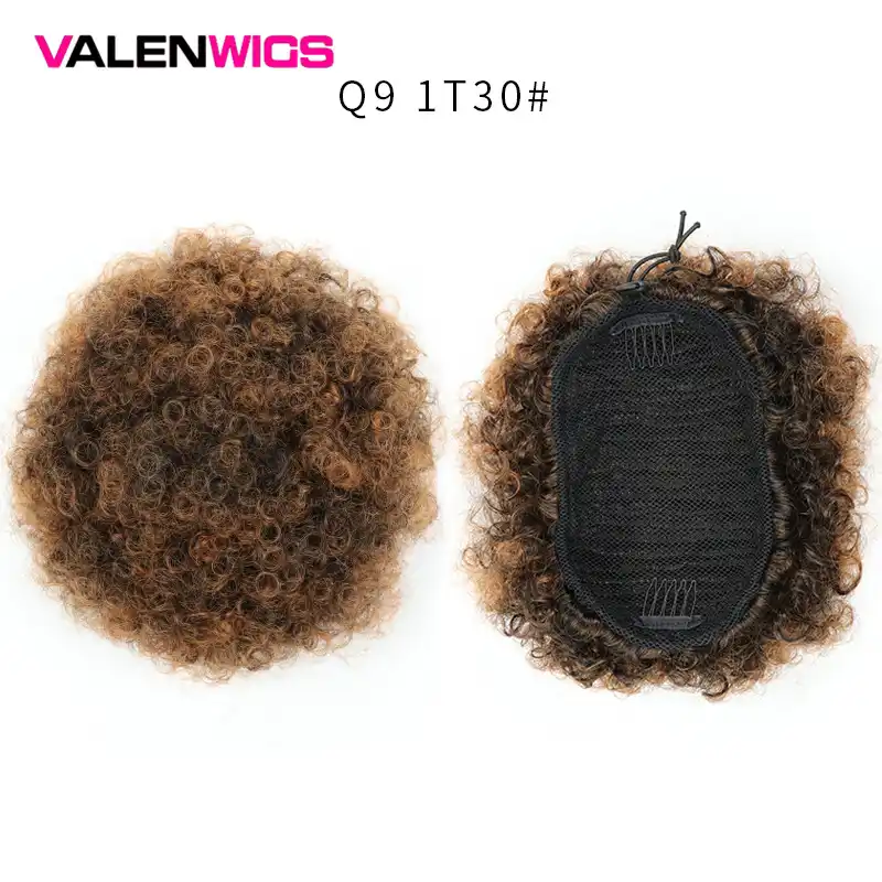 Valenwigs Afro Pyshnye Korotkie Vyushiesya Shinon Volosy Bulochka Shnurok V Sinteticheskie Hvostiki Dlya Pricheski S Zazhimami Narashivanie Volos Dlya Chernyh Zhenshin Aliexpress
