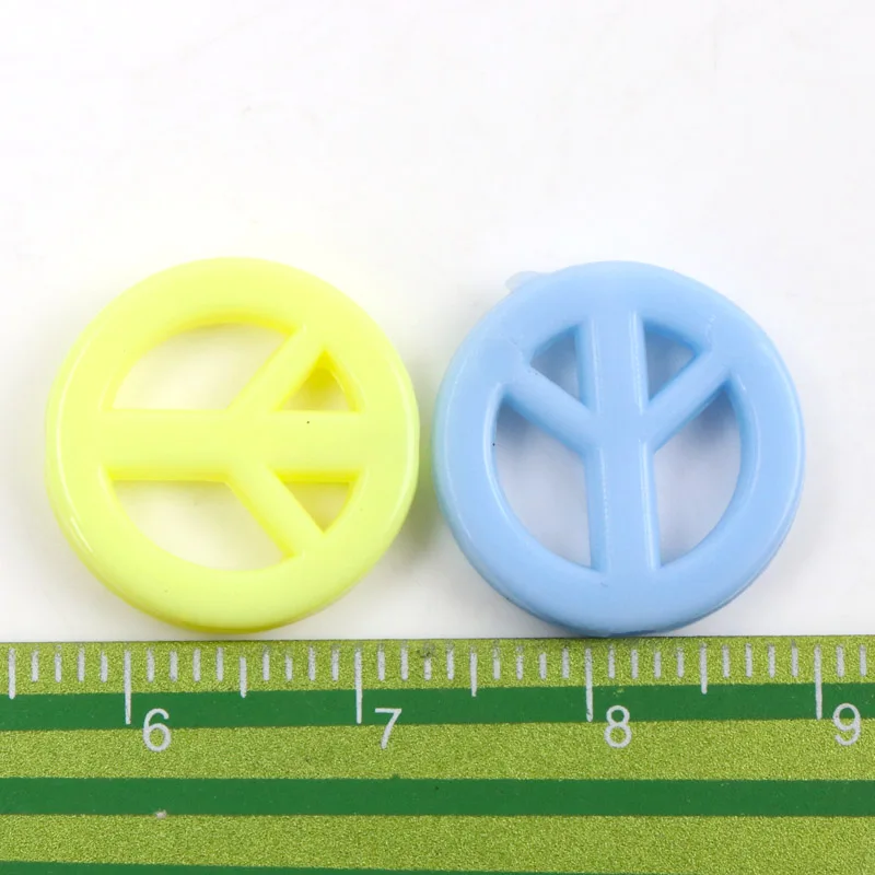 Peace mark Lucky Color Acrylic Round Spacer Loose Beads For Jewelry Handmade DIY Mixed 16mm 20mm 50PCS images - 6