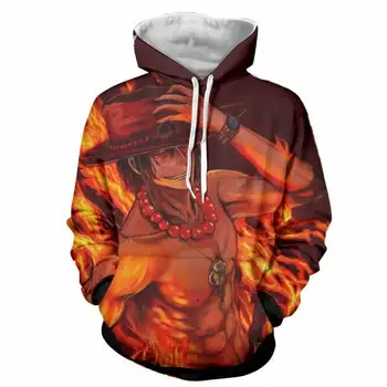 

2018 new FASHION MEN and WOMEN ONE PIECE LUFFY HOODIE 3D Hoodie Sweatshirts Pullovers Autumn Tracksuit Winter Loose Thin Hoody