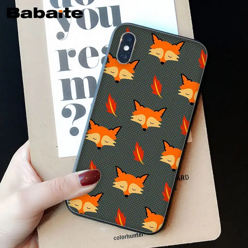 Мягкий силиконовый черный чехол для телефона Babaite с изображением милых животных лисы кошки для iPhone 8 7 6 6S Plus 5 5S SE XR X XS MAX Coque Shell - Цвет: A10